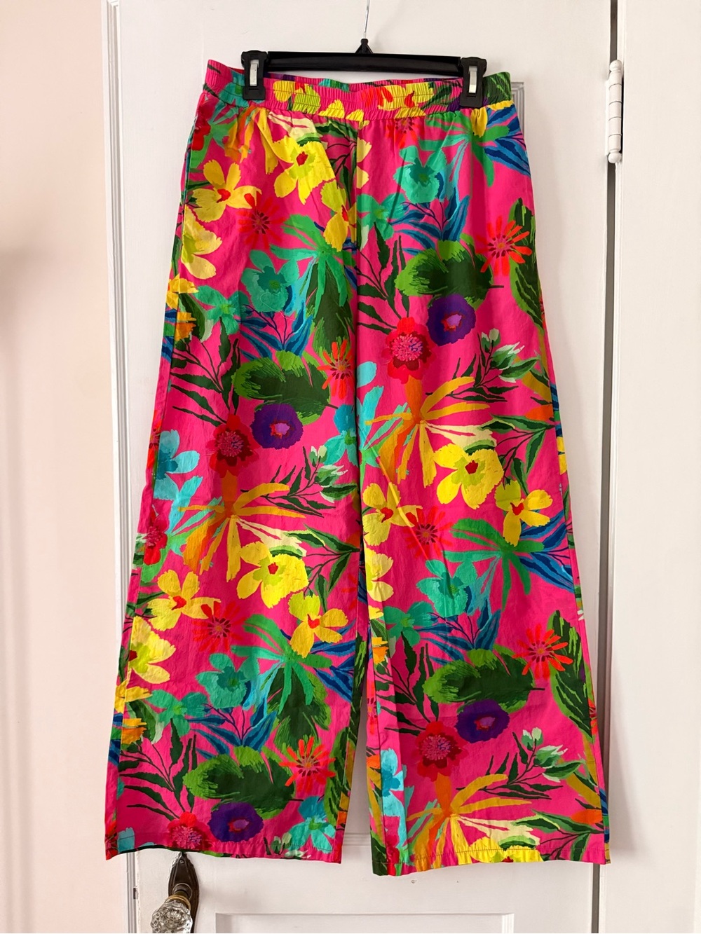 Fate Pink Floral Wide-Leg Women’s Pants 100% COTTON